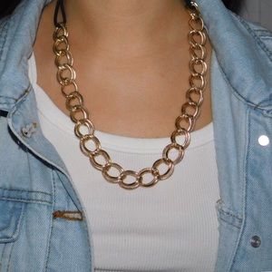 Cute gold circle chain necklace